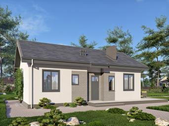 Одноэтажный дом с тремя спальнями и террасой